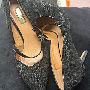 Halogen Hamarci-Lea Women's Black Stingray Print Leather High Heels Size 6.5M